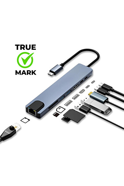 TRUE MARK - USB 3.0 Hub, 4 Ports, 5 Gbps, Plug & Play, Windows/Mac/Linux, Black