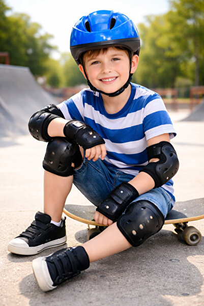 NW NessiWorld Bisiklet Kaykay Paten Çocuk Kaskı Ve Dizlik Set