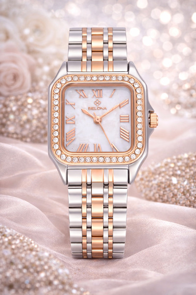 belona Luxury Women's Waterproof Stainless Steel Watch, Premium Gift Box Edition