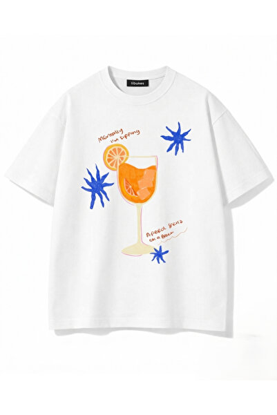 libukes Women's Aperol Spritz Printed White T-Shirt