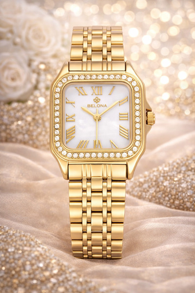 belona Luxury Women's Waterproof Stainless Steel Watch, Premium Gift Box Edition