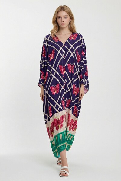 loia Γυναικείο πουκάμισο με λουλουδάτο σχέδιο σε μπλε ναυτικό χρώμα με λαιμόκ...