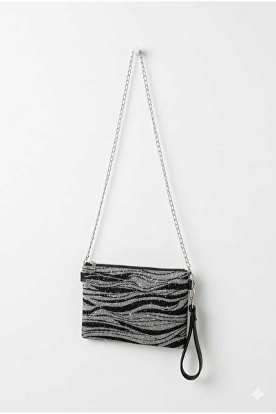 ABAD.HANDMADE Alara çanta renk zebra simli omuz elcik tutmalı