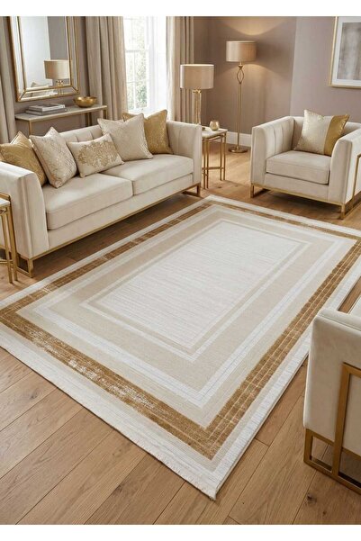 NOVA HALI Bambu Tarz 4 M2 Ve 6 M2 Metrekare Salon Halısı Antialerjik Oturma O...