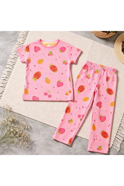 AY GİYİM Short Sleeve Girls Pajama Set