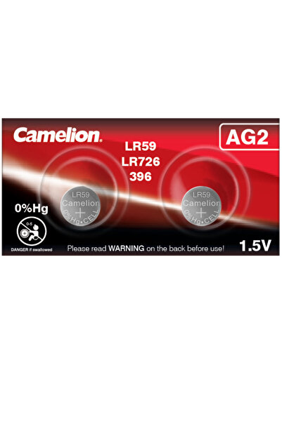 CAMELİON Set of 2 Alkaline Button Batteries AG2 LR726 1.5V 30mAh, for Compute...