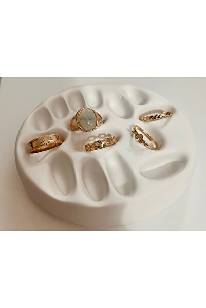 Mimoza Accessories Gold Color Mixed Model Ring Set - Multiple Rings with Mini...