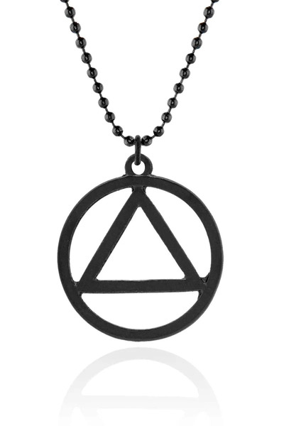 Apptakı Mat Siyah Eminem Hiphop Rep Halka Üçgen Kolye - CAZ0417