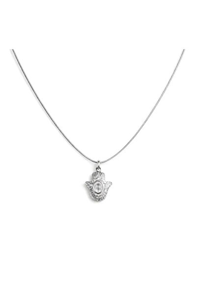 LEROSY CO. Silver Vintage Taşlı Kolye Kadın Çelik
