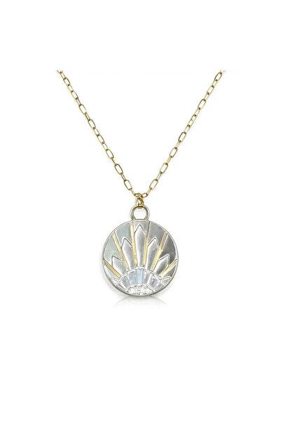 LEROSY CO. Stone Plate Necklace Gold Steel Women |   Special Series Minimal N...