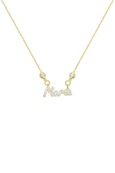 LEROSY CO. Gold Mama Yazılı Kolye Çelik Kadın | Minimal Harf Kolye