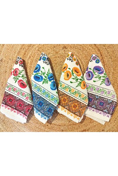 OEM Set de 4 prosoape de bucătărie, 100% bumbac, 40 x 60 cm, model Floral