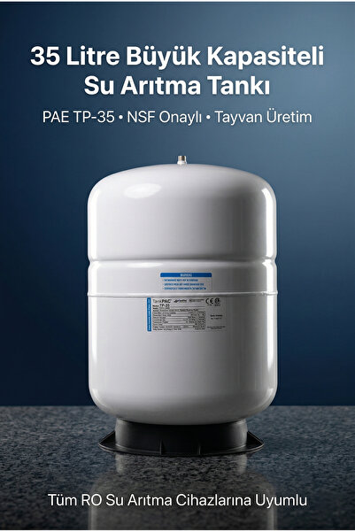 watalina PAE TP-35 Su Arıtma Tankı 35 Litre 9.2 Galon NSF Onaylı Metal Çelik ...