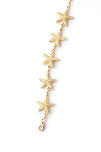 LEROSY CO. سلسلة جسم نسائية من الفولاذ بتصميم نجم البحر ذهبي اللون - سلسلة لل...