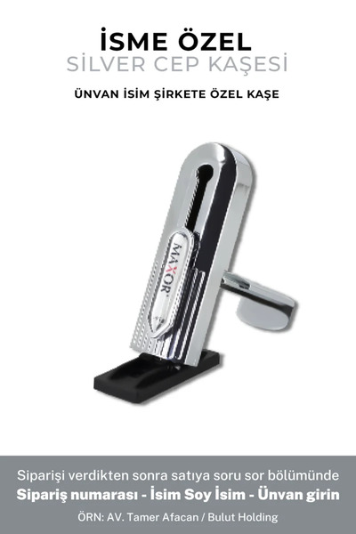GIFTSOME Kişiye Özel Silver Gümüş Rengi Cep Kaşesi, Doktor, Hemşire ,avukat, ...