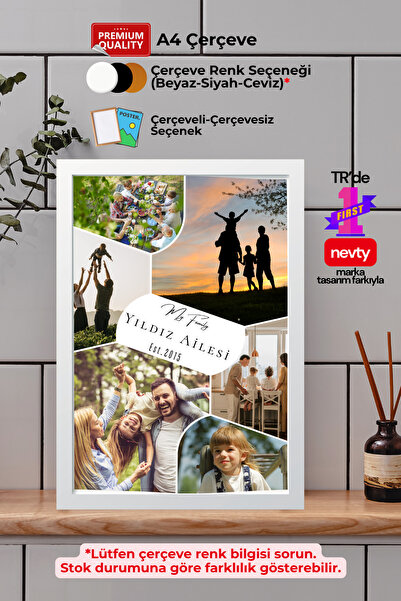 Family Collage | Kişiye Özel Aile Kolaj Tablosu | İsimli Aile Posteri | Anı & Hatıra Duvar Dekoru
