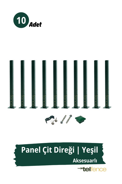 Telfence Panel Çit Direği – 120 Cm - Montaj Aksesuarları Dahil - 10 ADET