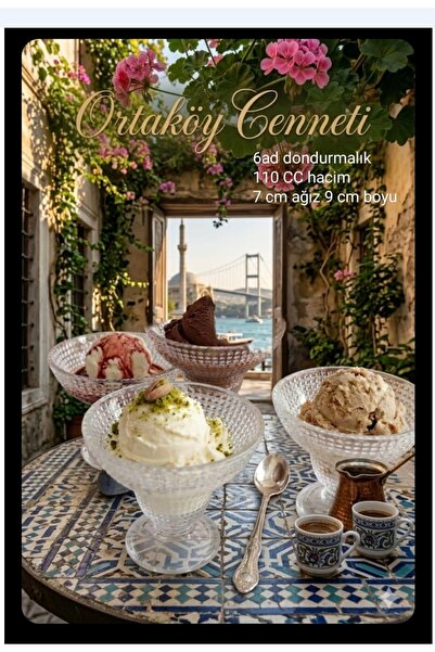 ORTAKÖYCENNETİ Γυάλινο παγωτό λουκούμι Μπολ για μπισκότα πολλαπλών χρήσεων 11...