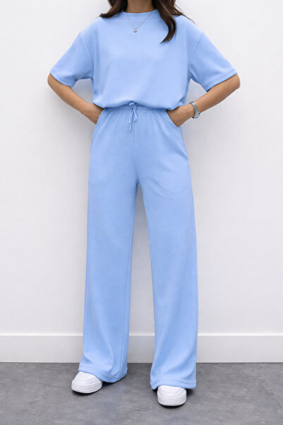 Mogi Butik Set de trening cu mânecă scurtă din țesătură modal pentru femei 3081