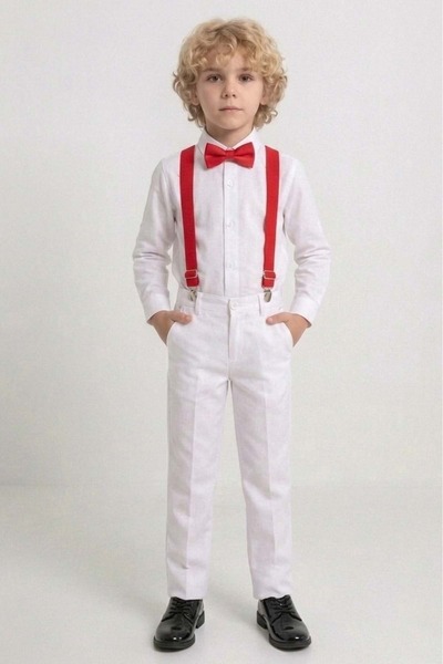 Mnk Baby&Kids Λευκό Παντελόνι και Πουκάμισο Αγορίστικο Σετ M00809 ΛΕΥΚΟ - ΚΟΚ...