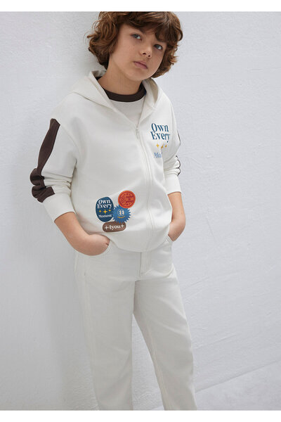 Mavi Суичър с щампа и качулка, екрю 6S10165-70057