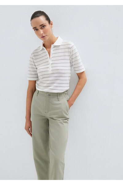 Mavi Gray Line Textured White Polo Shirt Slim Fit / Slim Fit 1613787-88146