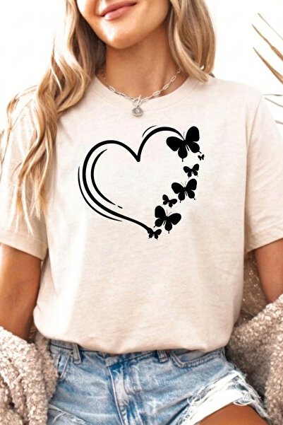 Etoile Studio تي شيرت أبيض كبير الحجم مطبوع عليه قلب