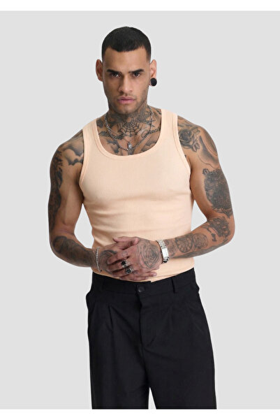 İLKCET MODA قميص رياضي رجالي فاخر بتصميم ضيق ومرن بلون كريمي