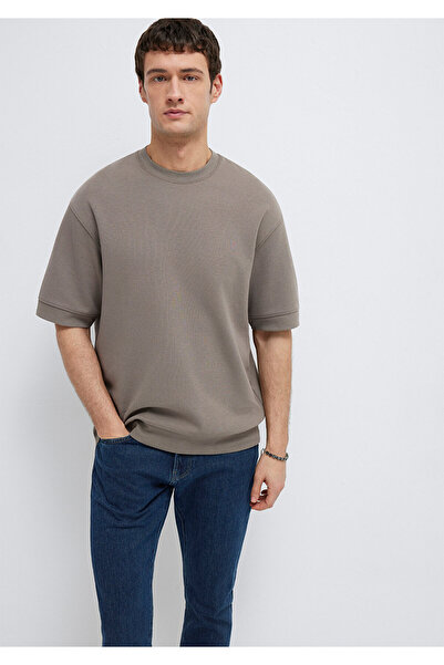 Mavi Braunes T-Shirt mit Rundhalsausschnitt, lockere Passform / bequemer Schn...