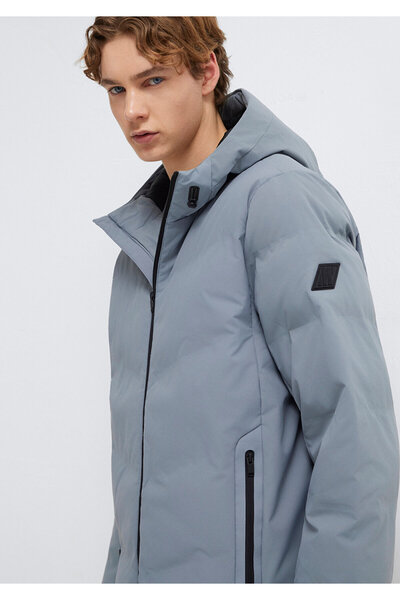 Mavi Wasserabweisender grauer Puffermantel mit Kapuze 0110651-85550