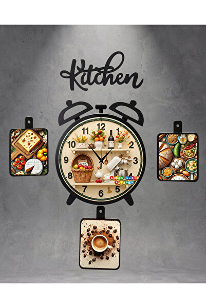 Bilge Lazer Bilge Ahşap RETRO TASARIM Dekoratif Mutfak Saati (kitchen)