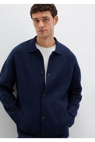 Mavi Schwarze Marineblaue Strickjacke Regular Fit / Normaler Schnitt 0710298-...