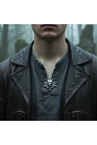 Alooya Asi Witcher 3 Gümüş Kaplama Düz Zincir Kolye
