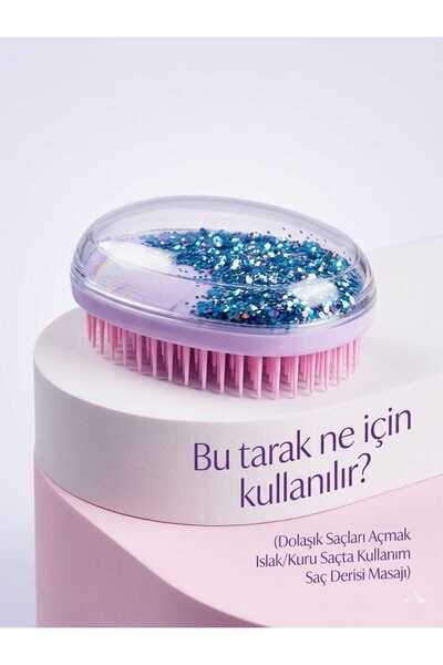 SEVRU Βούρτσα μαλλιών Εύκαμπτη οβάλ ροζ χτένα μαλλιών. Μπλε-μωβ Επαγγελματικό...