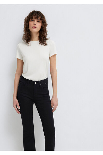 Mavi Alb ( Tencel ™ ) modal Bluză tip tricou basic slim fit / Slim croială 16...