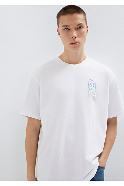 Mavi Logo Back Printed White T-Shirt Loose Fit / Loose Relaxed Cut 0612350 -620