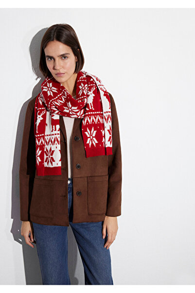 Mavi Roter Schal mit Weihnachtsdruck 1913221 -82054