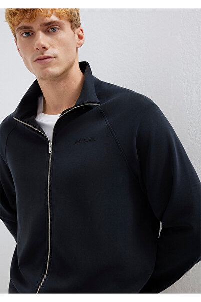 Mavi Soft-Premium Siyah (TENCEL™) Modal Karışımlı Fermuarlı Sweatshirt 0S1032...