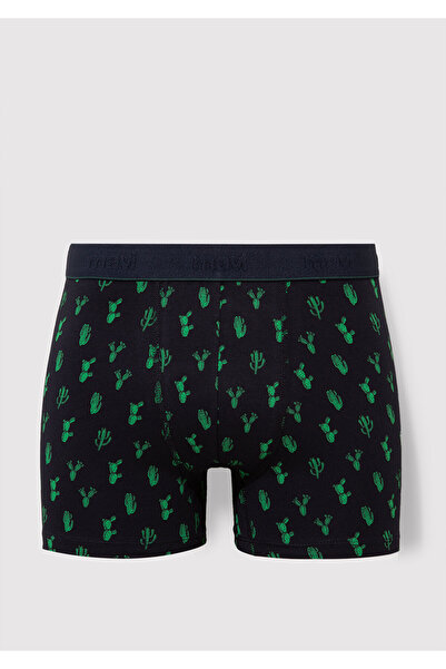 Mavi Kaktüs Baskılı Lacivert Boxer 0910045-32184