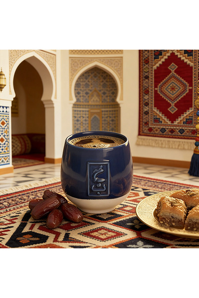 KB كوب سيراميك للقهوة/الشاي - بتصميم الخط العربي سعة 180 مل للقهوة العربية/ال...