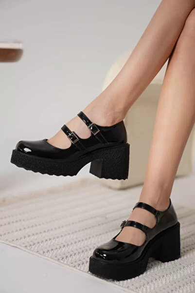 Belinora Pantofi casual negri din piele lăcuită pentru femei TR06MS07A