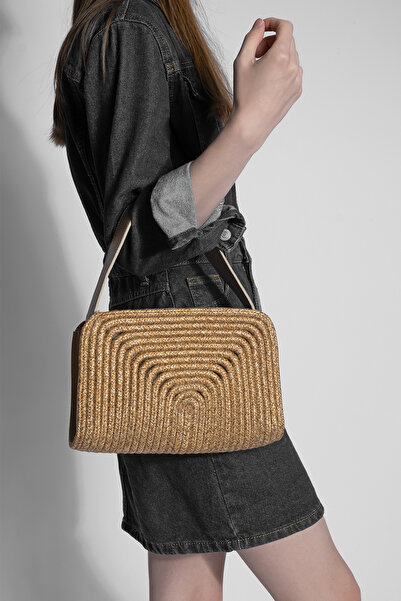 Marjin Women's Hand Knitted Zippered Clutch & Portfolio Handbag Yonti Beige S...