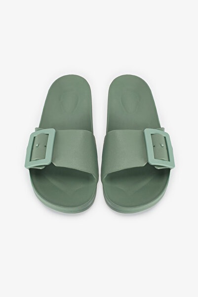 Penti Yeşil Big Buckle Terlik