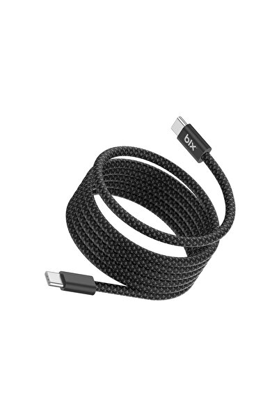 Bix T4CC 65W USB-C to USB-C Manyetik Tasarımlı Örgülü Hızlı Şarj ve Data Kabl...