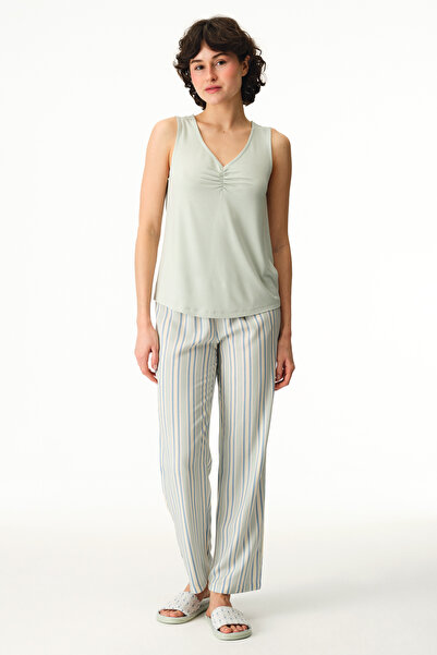Penti Light Green Serenity Solid Athlete Pajama Top