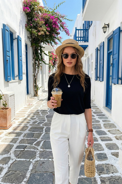 Lela Bisiklet Yaka Truvakar Kol Bluz BLUZ 5861416Y