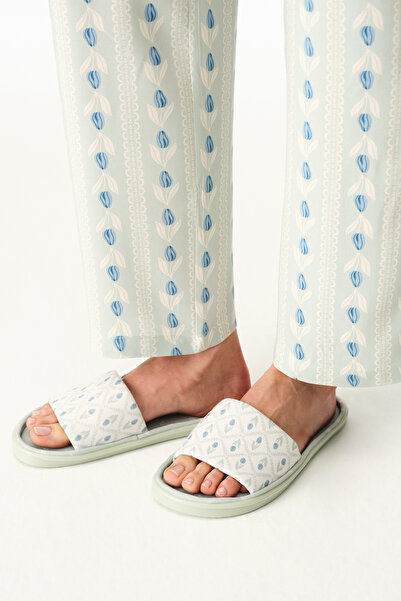 Penti Light Green Serenity Floral Slipper