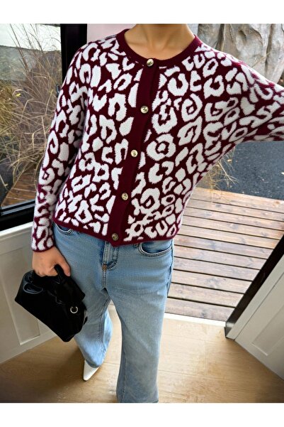 NLT Modern Patterned Bearded Knitwear Cardigan with Buttons Soft Textured Spe...