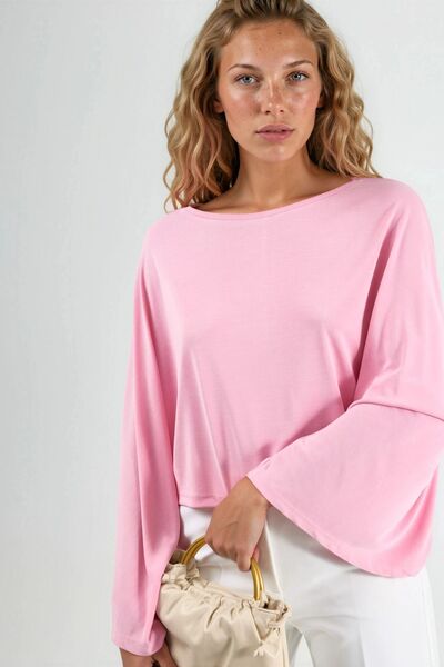 Hiccup بلوزة BUSEM مريحة بقصة فضفاضة وياقة قاربية