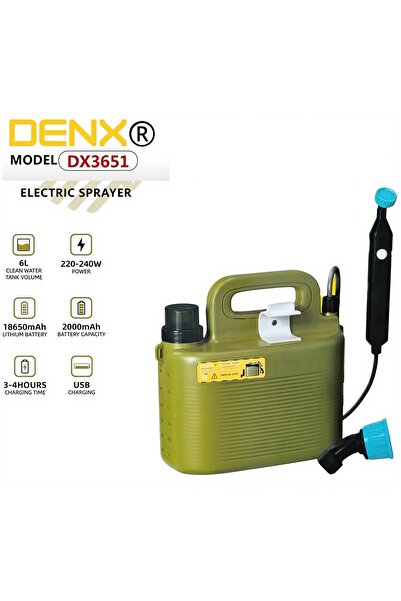 Generic بخاخ كهربائي DENX سعة 6 لتر مع بطارية قابلة للشحن 2000 مللي أمبير، من...